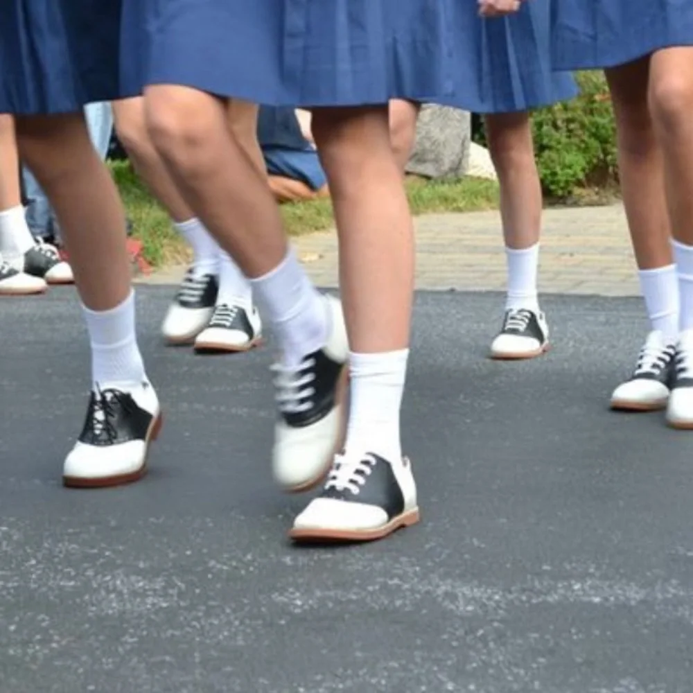 Academie Gear Girl’s Honor Roll Cheer Oxford saddle uniform shoes size 12.5